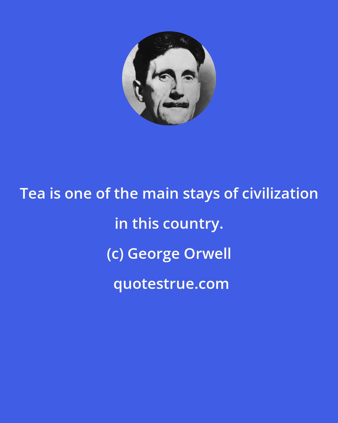 George Orwell: Tea is one of the main stays of civilization in this country.