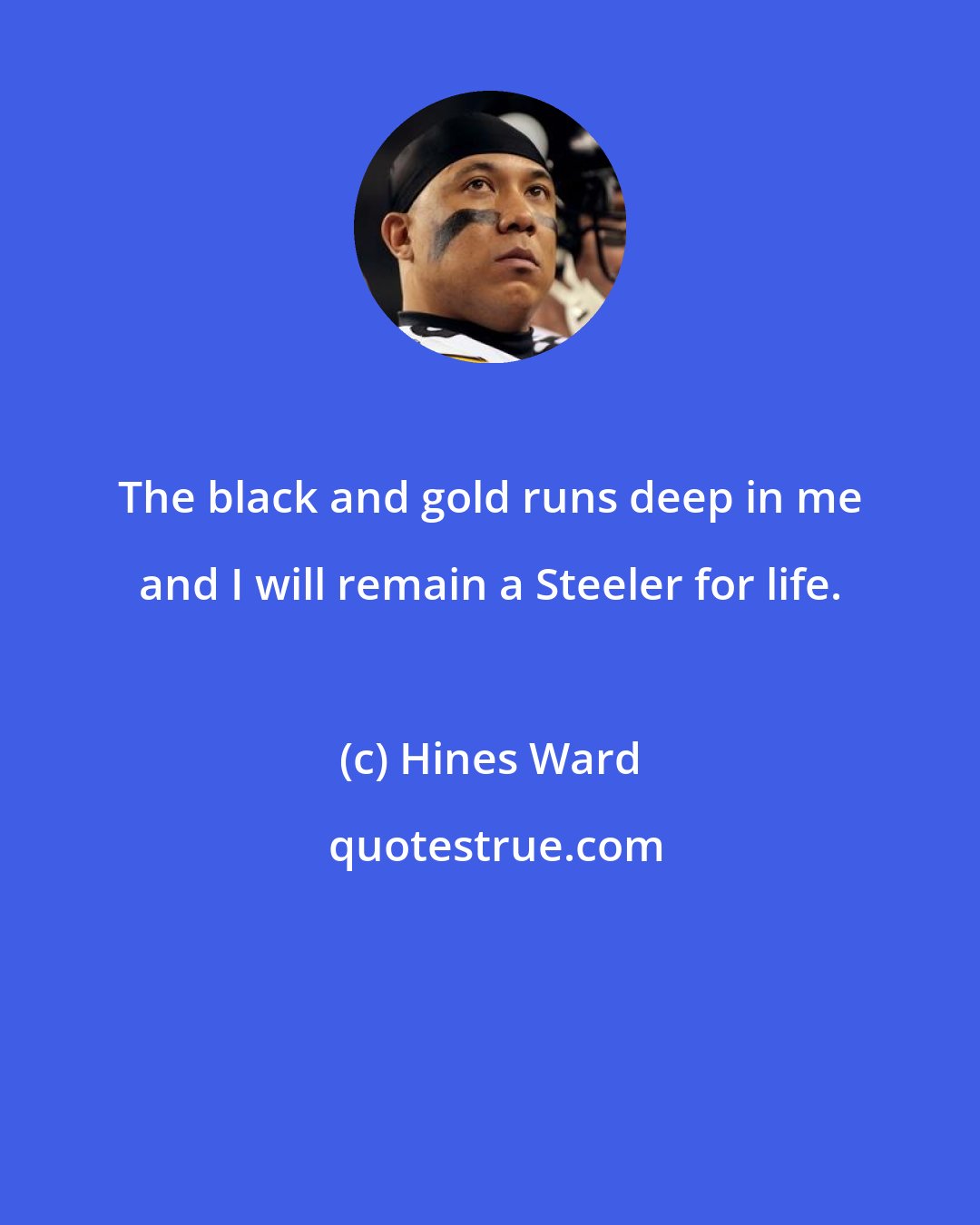 Hines Ward: The black and gold runs deep in me and I will remain a Steeler for life.