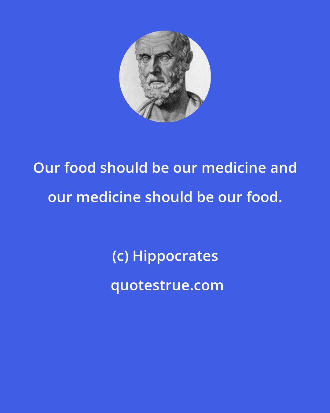 Hippocrates: Our food should be our medicine and our medicine should be our food.