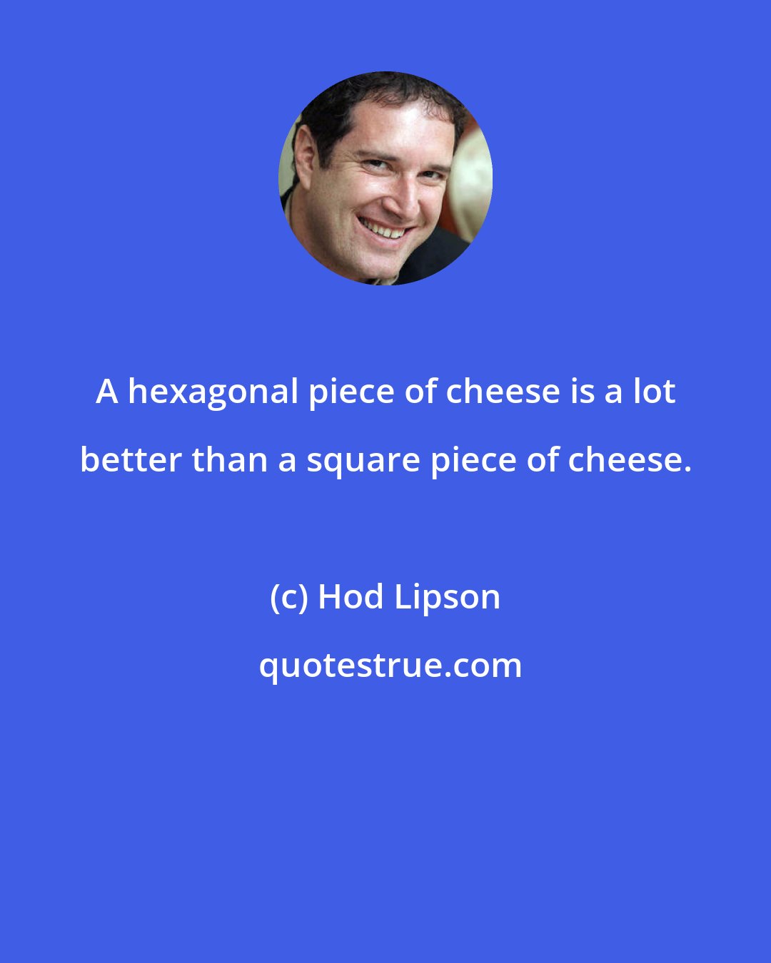 Hod Lipson: A hexagonal piece of cheese is a lot better than a square piece of cheese.