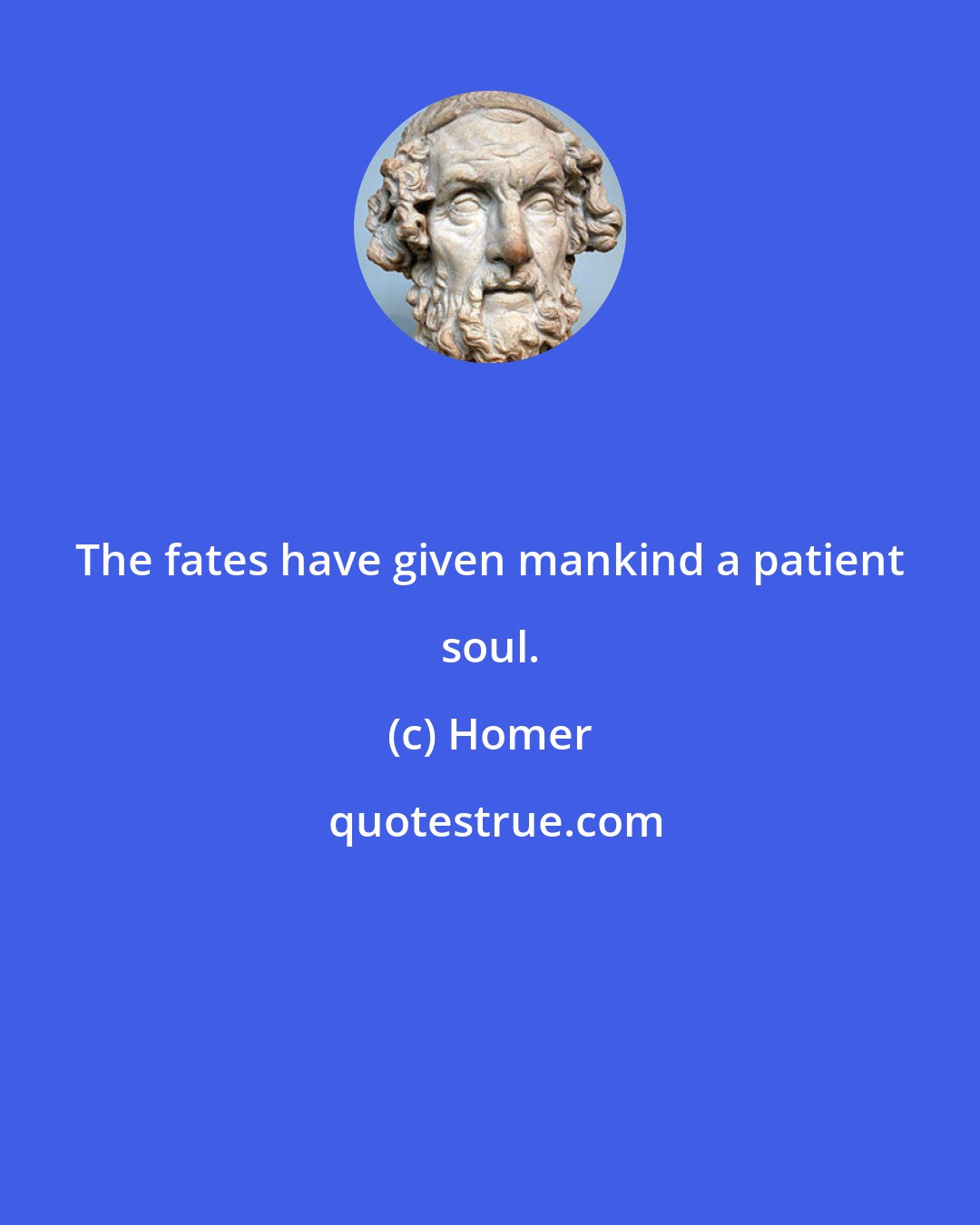Homer: The fates have given mankind a patient soul.