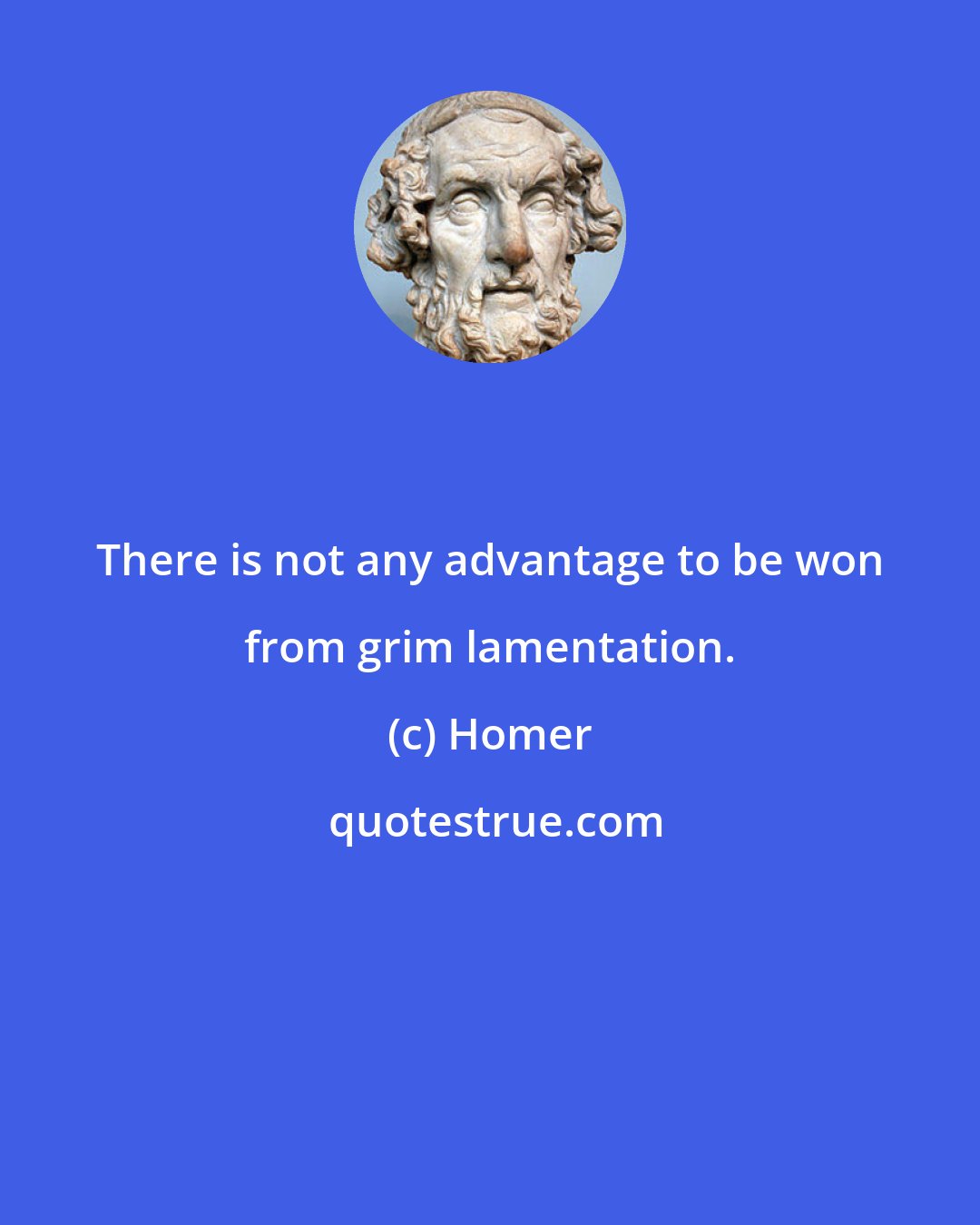 Homer: There is not any advantage to be won from grim lamentation.