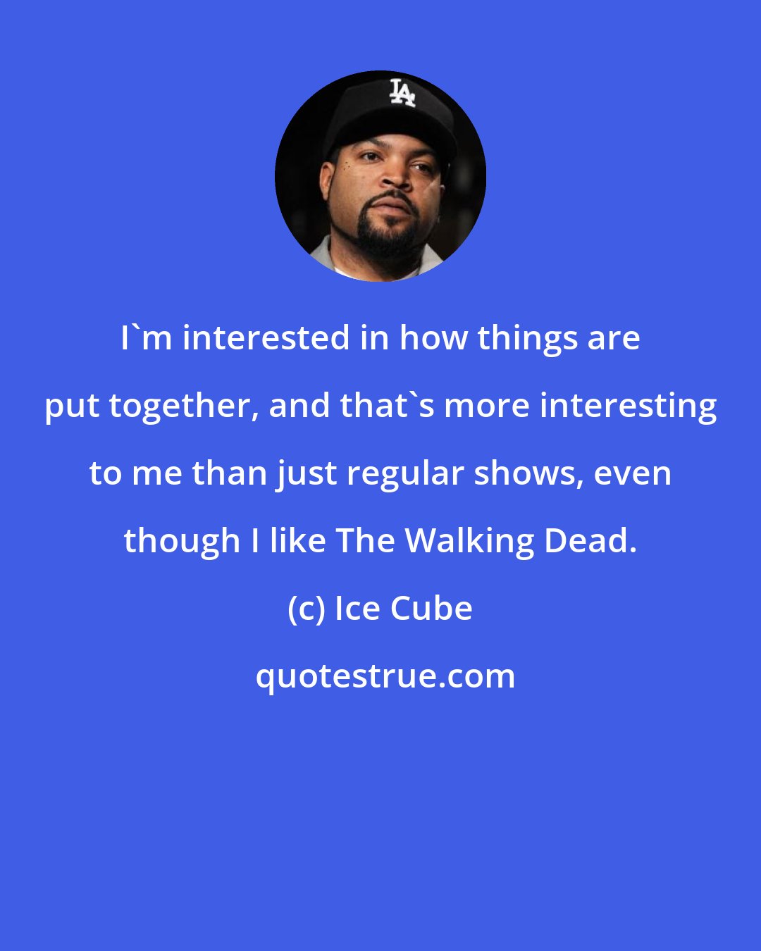 Ice Cube: I'm interested in how things are put together, and that's more interesting to me than just regular shows, even though I like The Walking Dead.