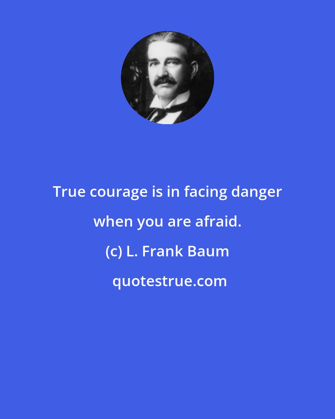 L. Frank Baum: True courage is in facing danger when you are afraid.