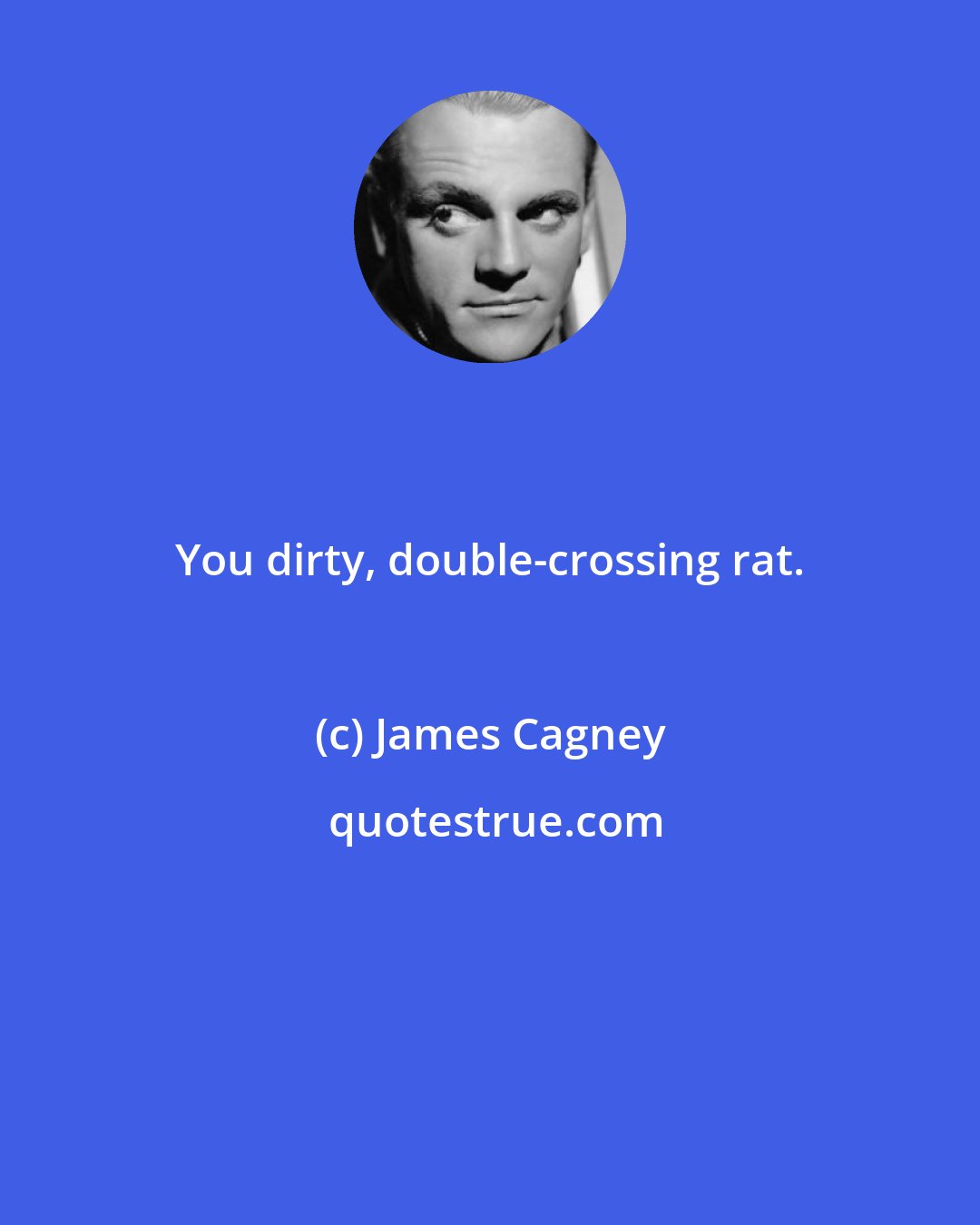 James Cagney: You dirty, double-crossing rat.