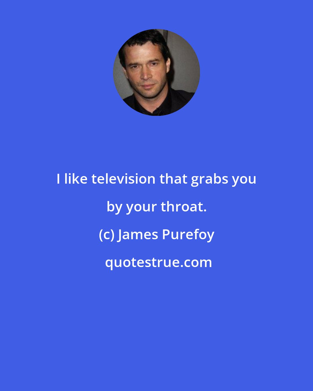 James Purefoy: I like television that grabs you by your throat.