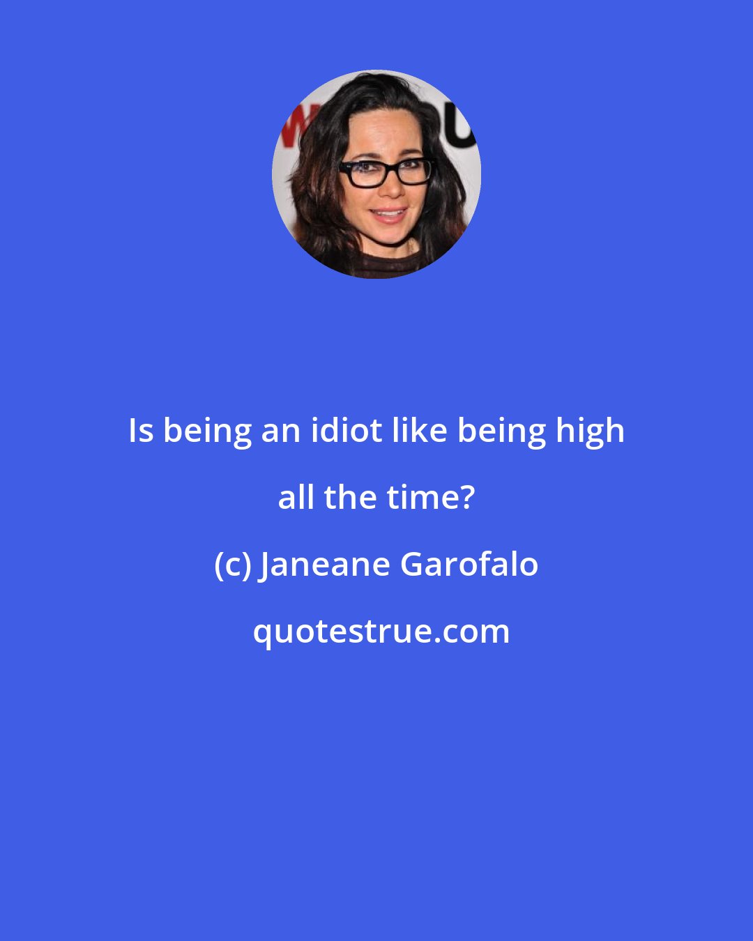 Janeane Garofalo: Is being an idiot like being high all the time?