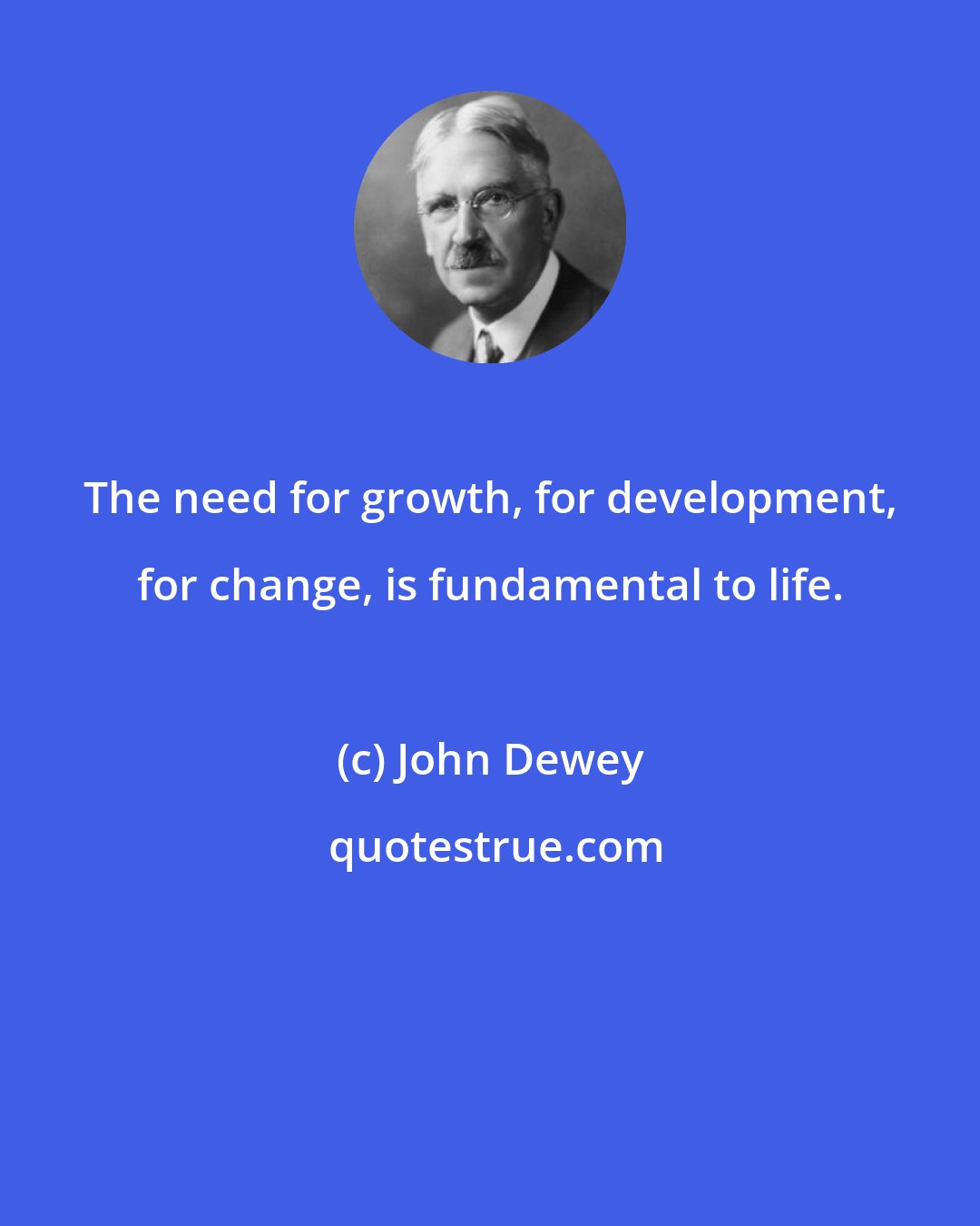 John Dewey: The need for growth, for development, for change, is fundamental to life.