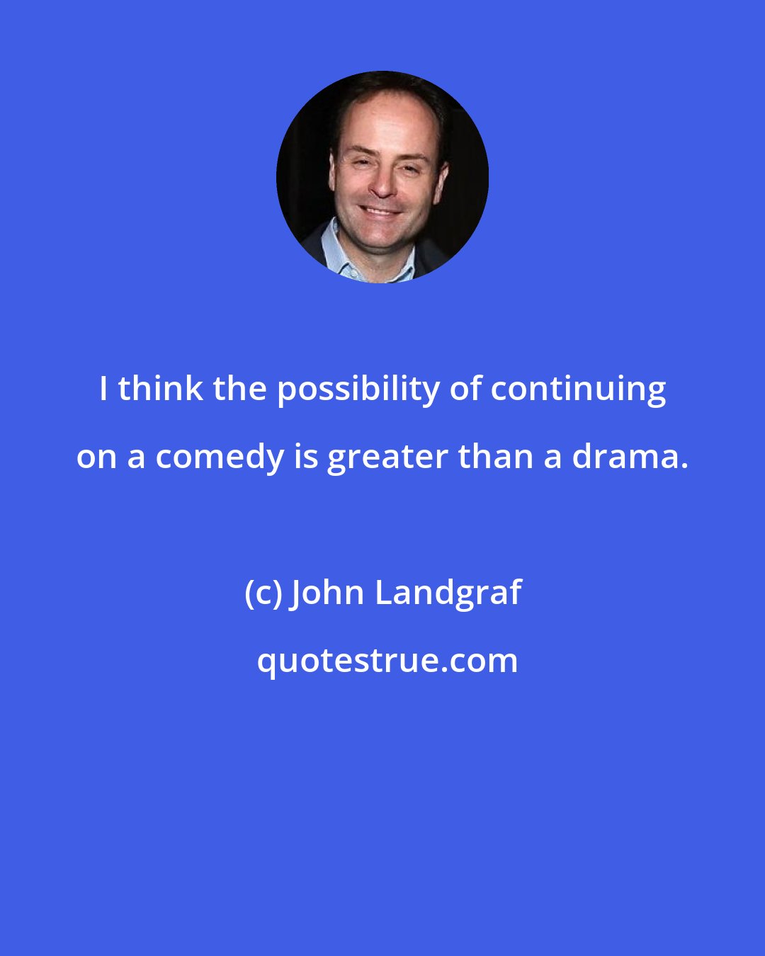John Landgraf: I think the possibility of continuing on a comedy is greater than a drama.