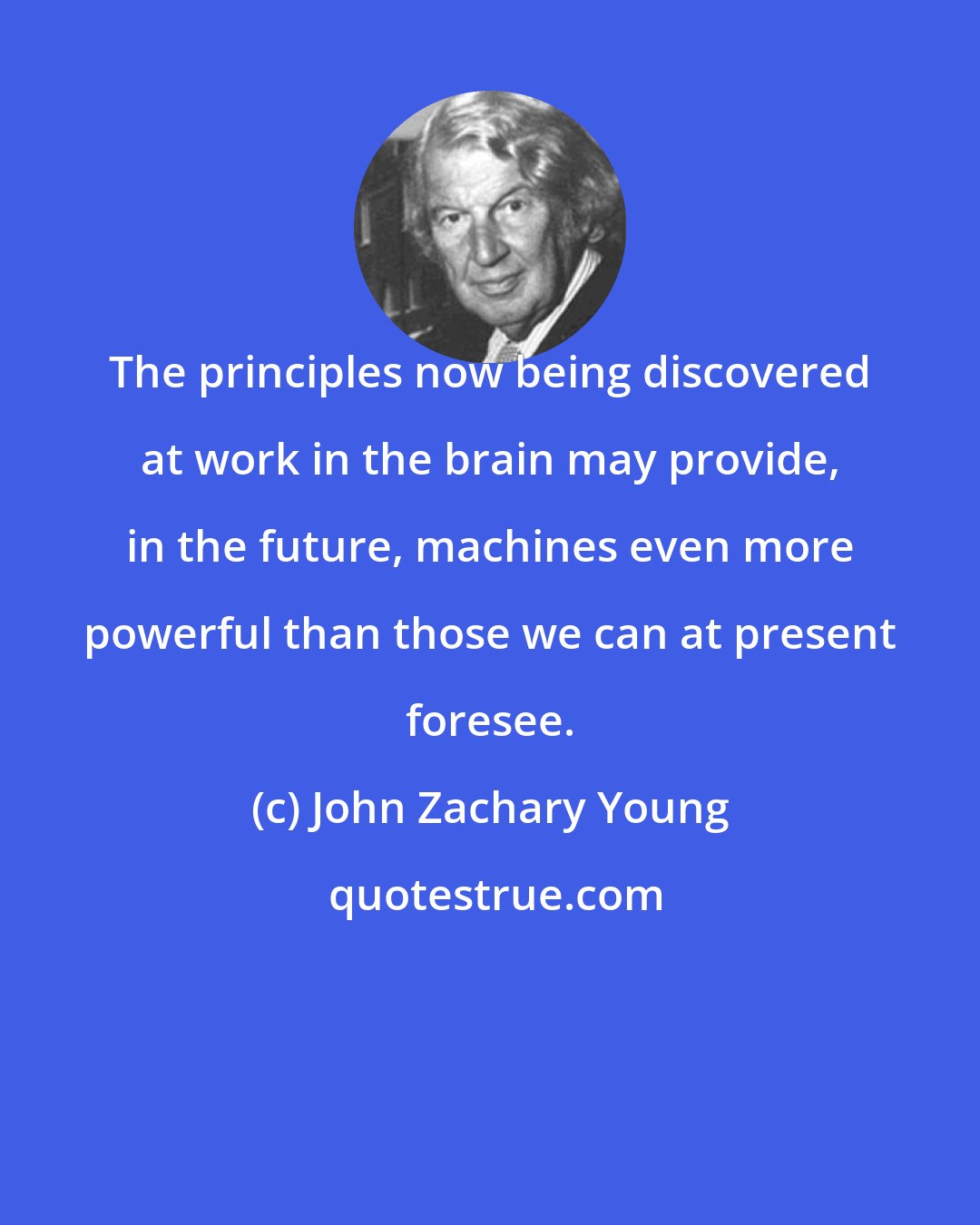 John Zachary Young: The principles now being discovered at work in the brain may provide, in the future, machines even more powerful than those we can at present foresee.