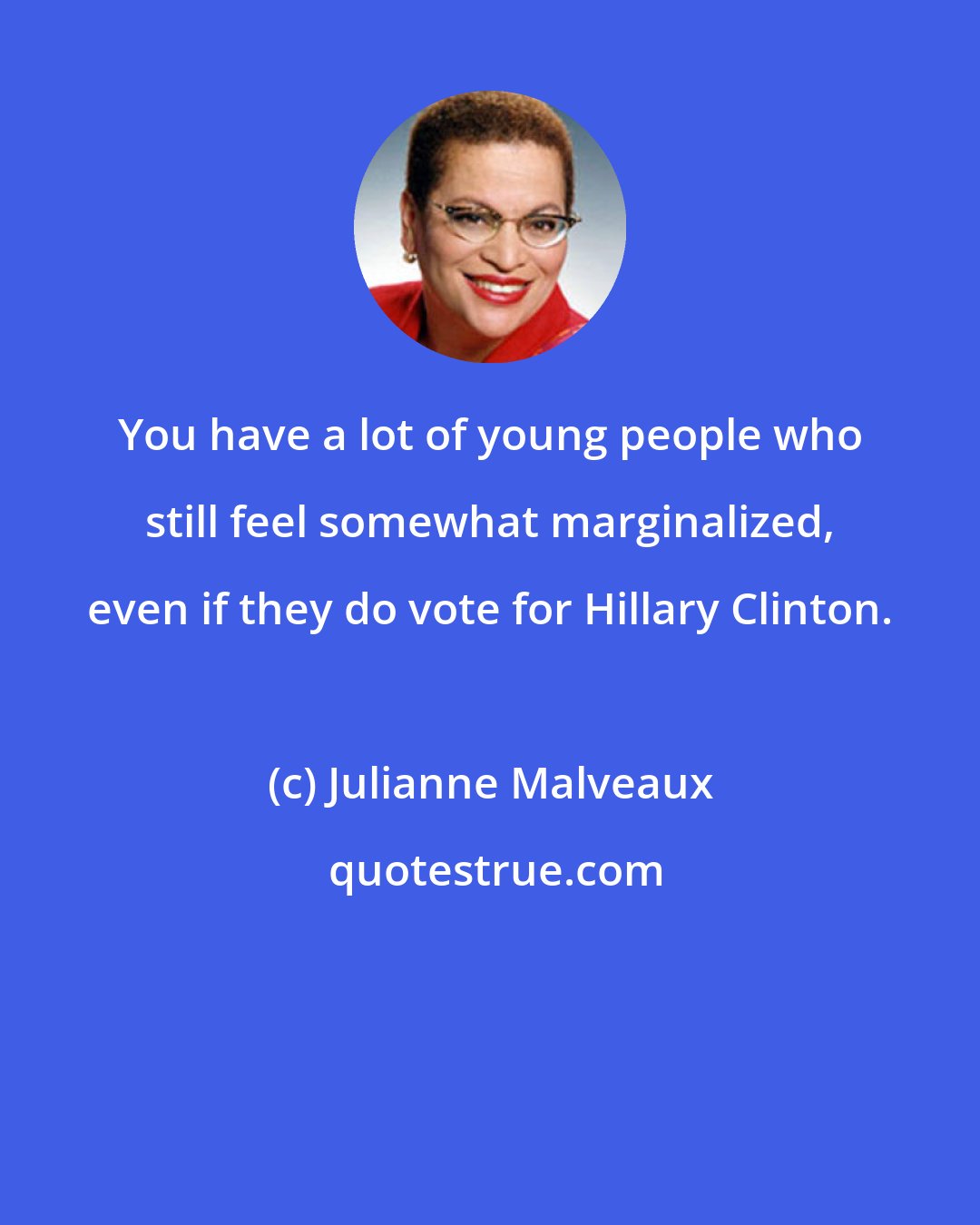 Julianne Malveaux: You have a lot of young people who still feel somewhat marginalized, even if they do vote for Hillary Clinton.