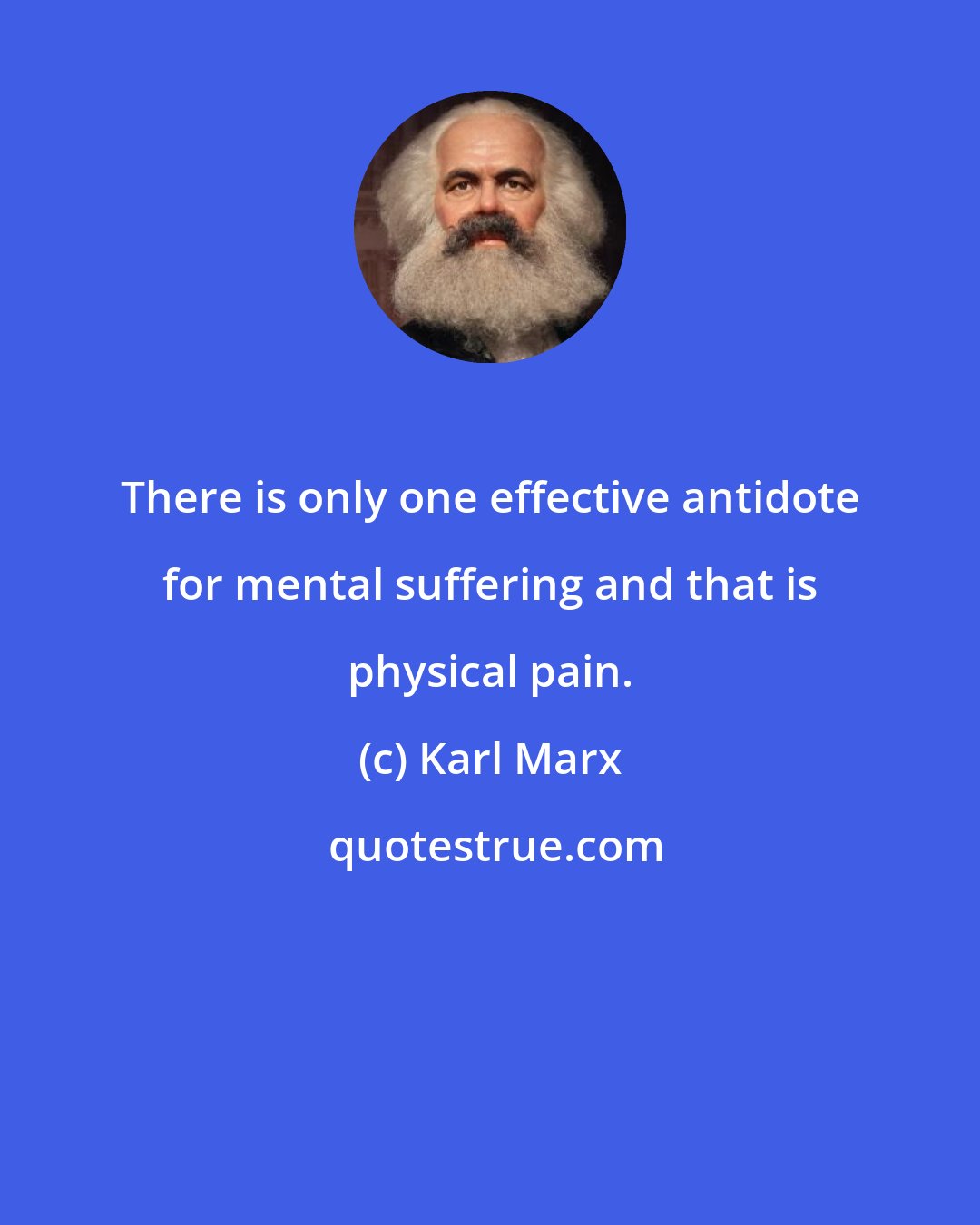 Karl Marx: There is only one effective antidote for mental suffering and that is physical pain.