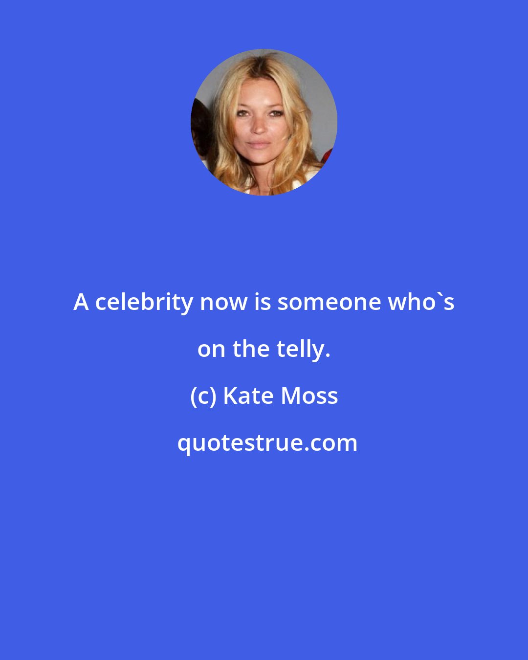 Kate Moss: A celebrity now is someone who's on the telly.