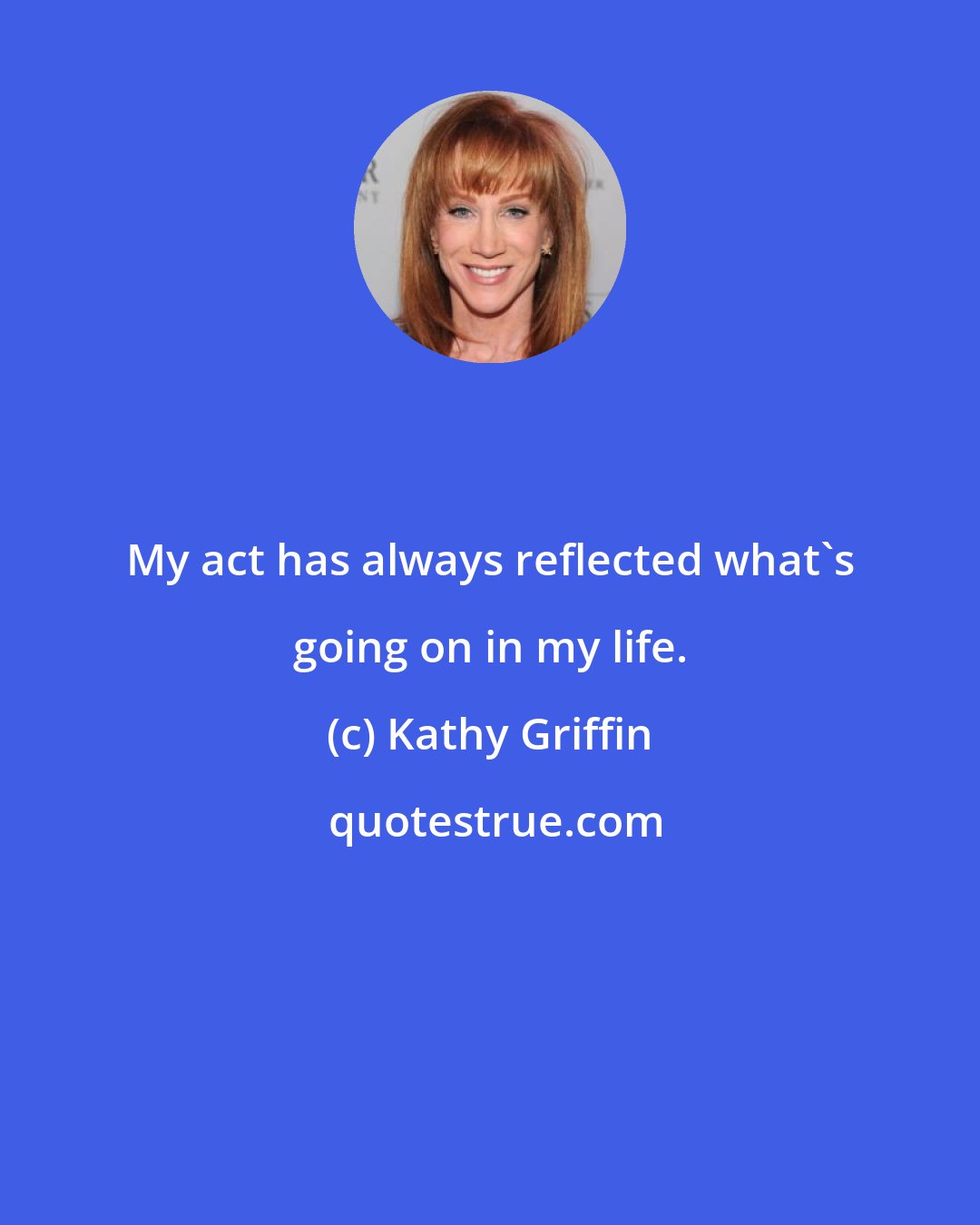Kathy Griffin: My act has always reflected what's going on in my life.