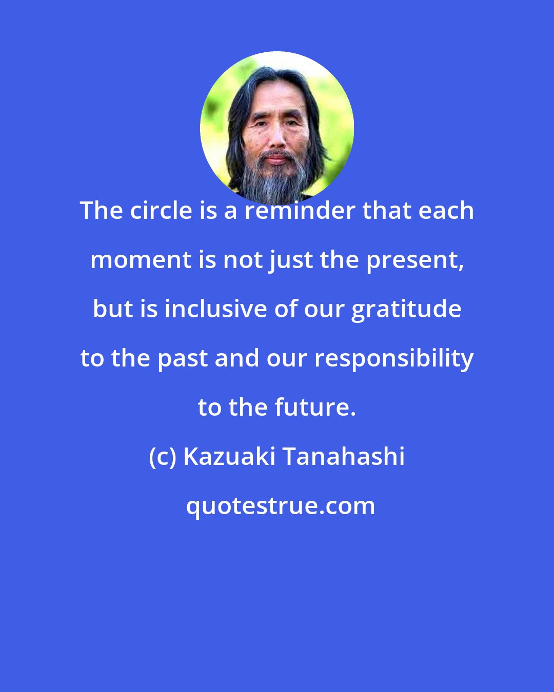 Kazuaki Tanahashi: The circle is a reminder that each moment is not just the present, but is inclusive of our gratitude to the past and our responsibility to the future.