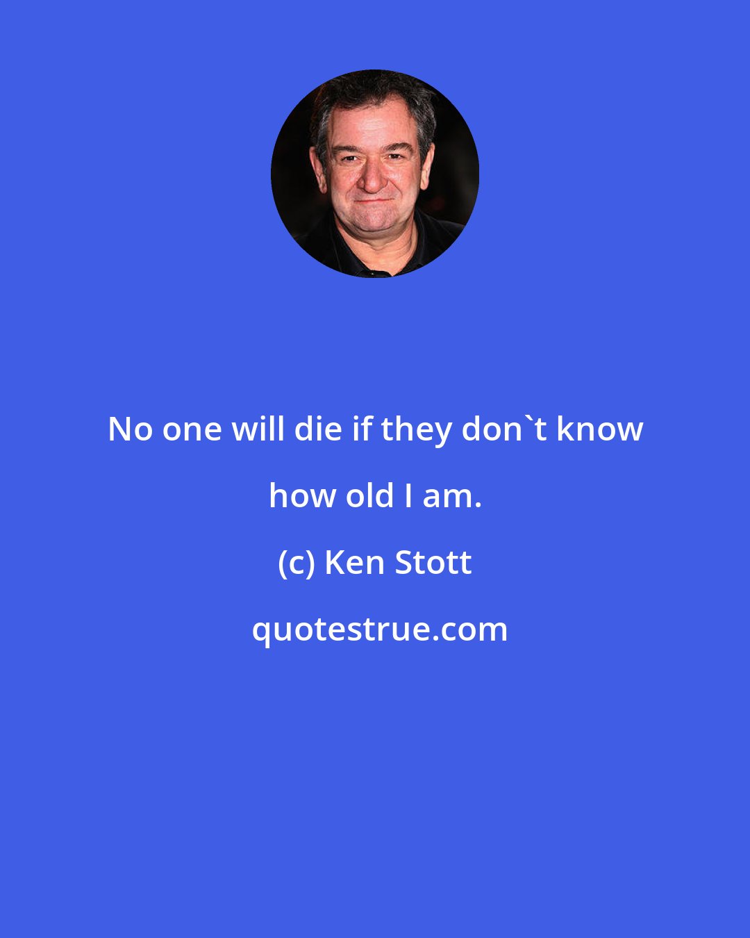 Ken Stott: No one will die if they don't know how old I am.