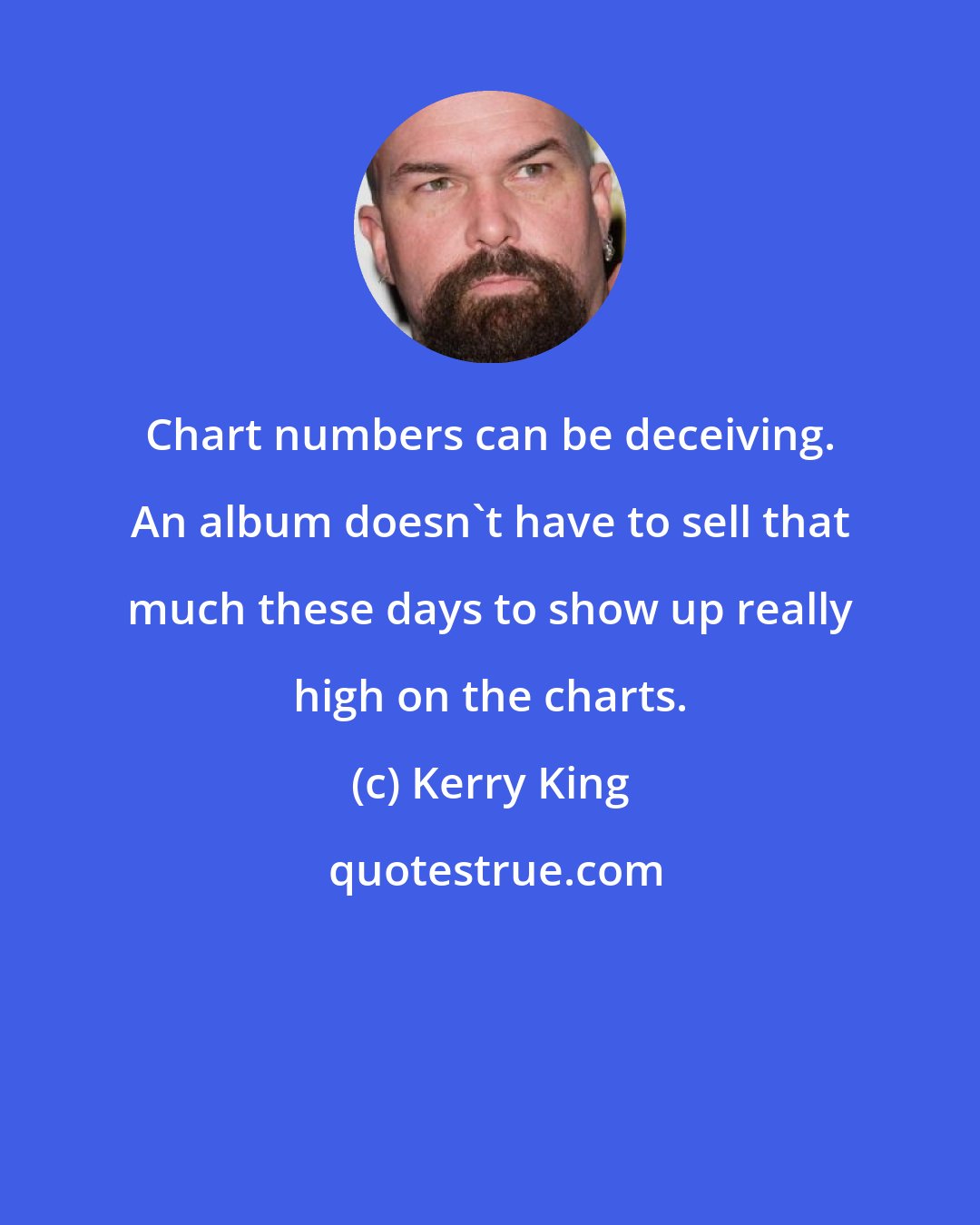 Kerry King: Chart numbers can be deceiving. An album doesn't have to sell that much these days to show up really high on the charts.