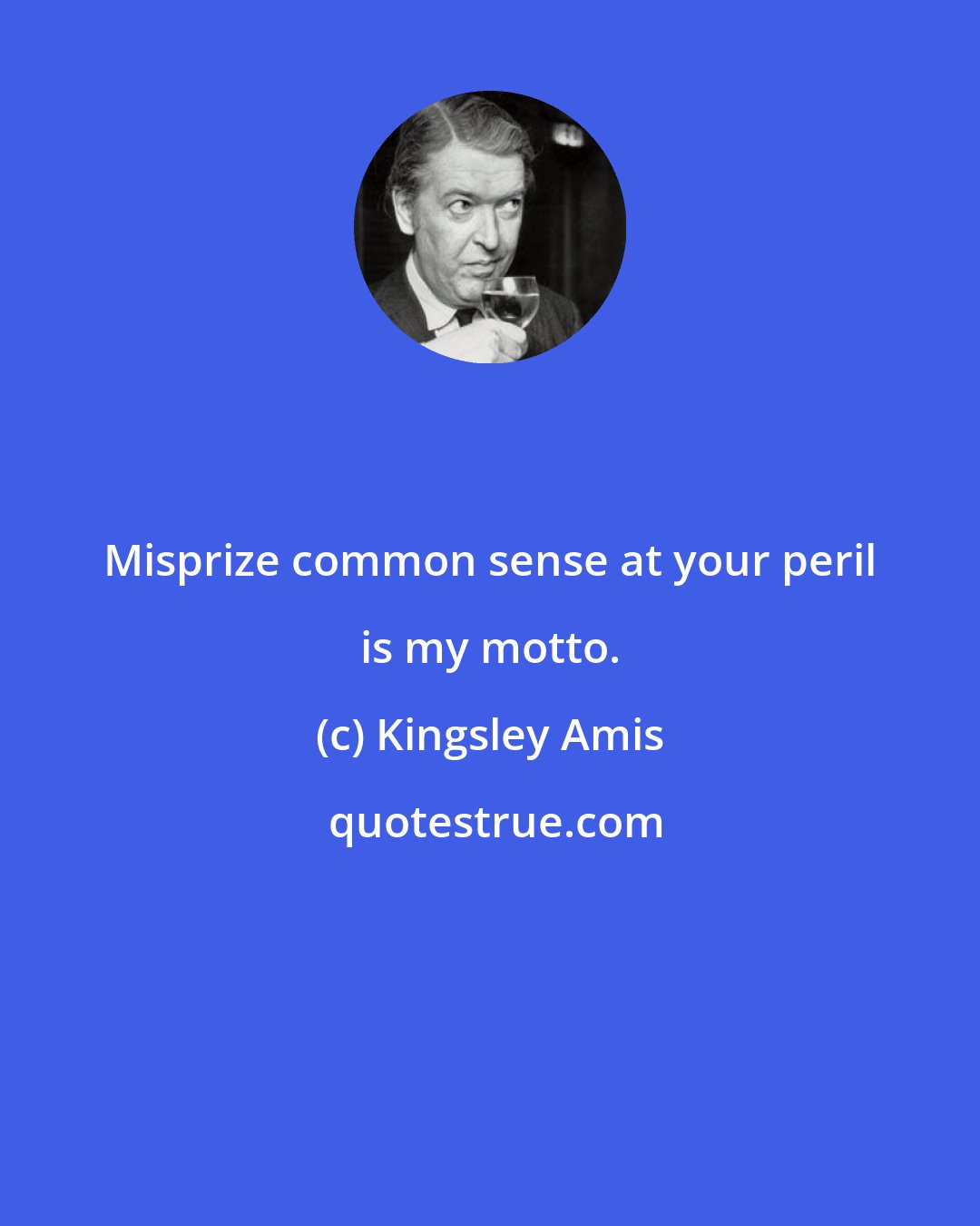 Kingsley Amis: Misprize common sense at your peril is my motto.