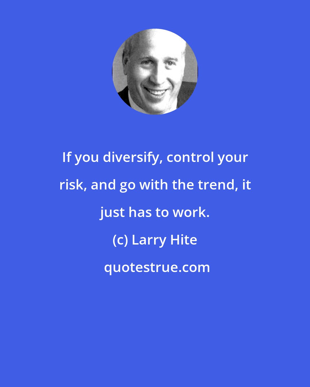 Larry Hite: If you diversify, control your risk, and go with the trend, it just has to work.