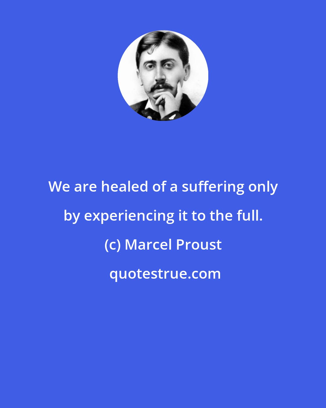 Marcel Proust: We are healed of a suffering only by experiencing it to the full.