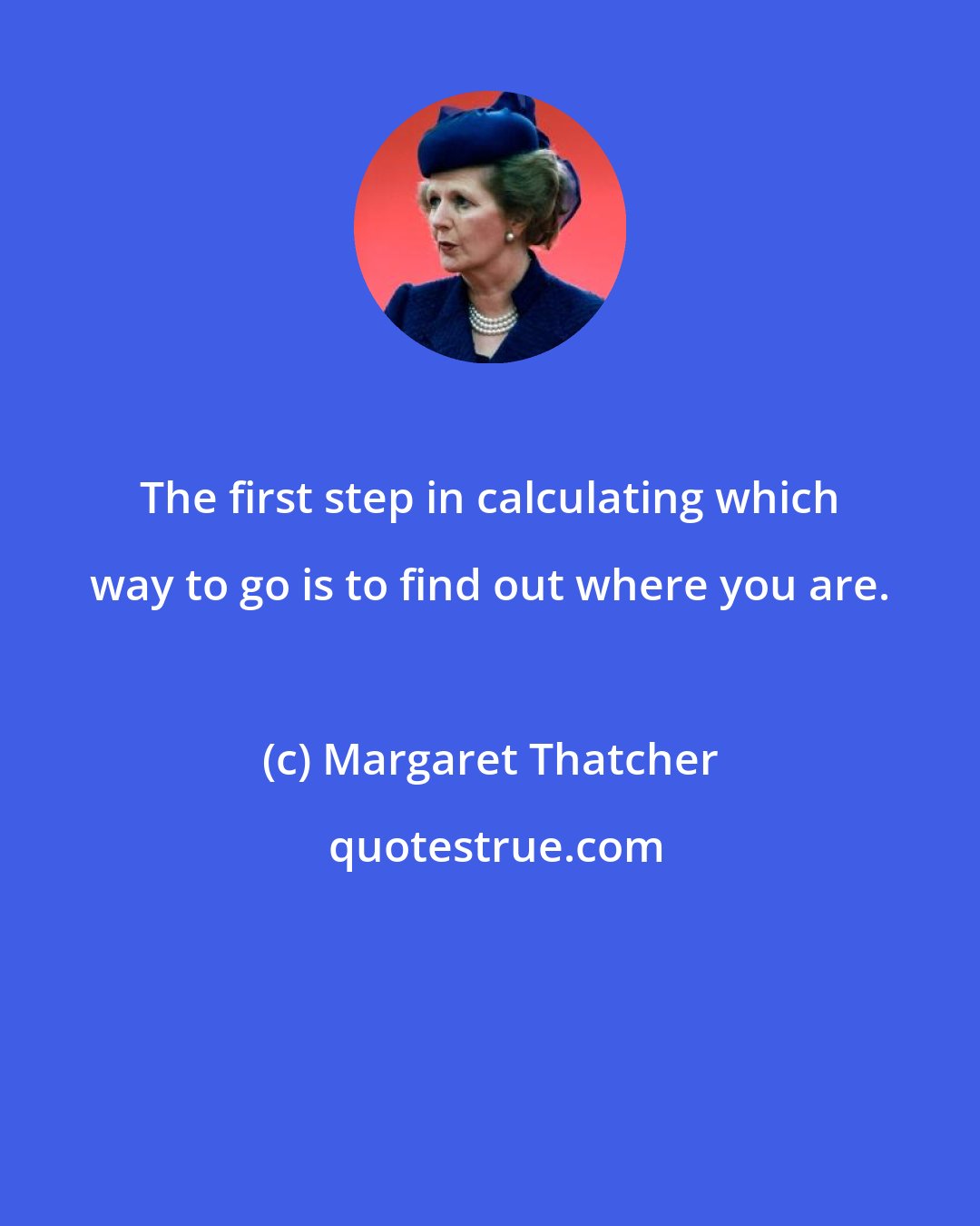 Margaret Thatcher: The first step in calculating which way to go is to find out where you are.