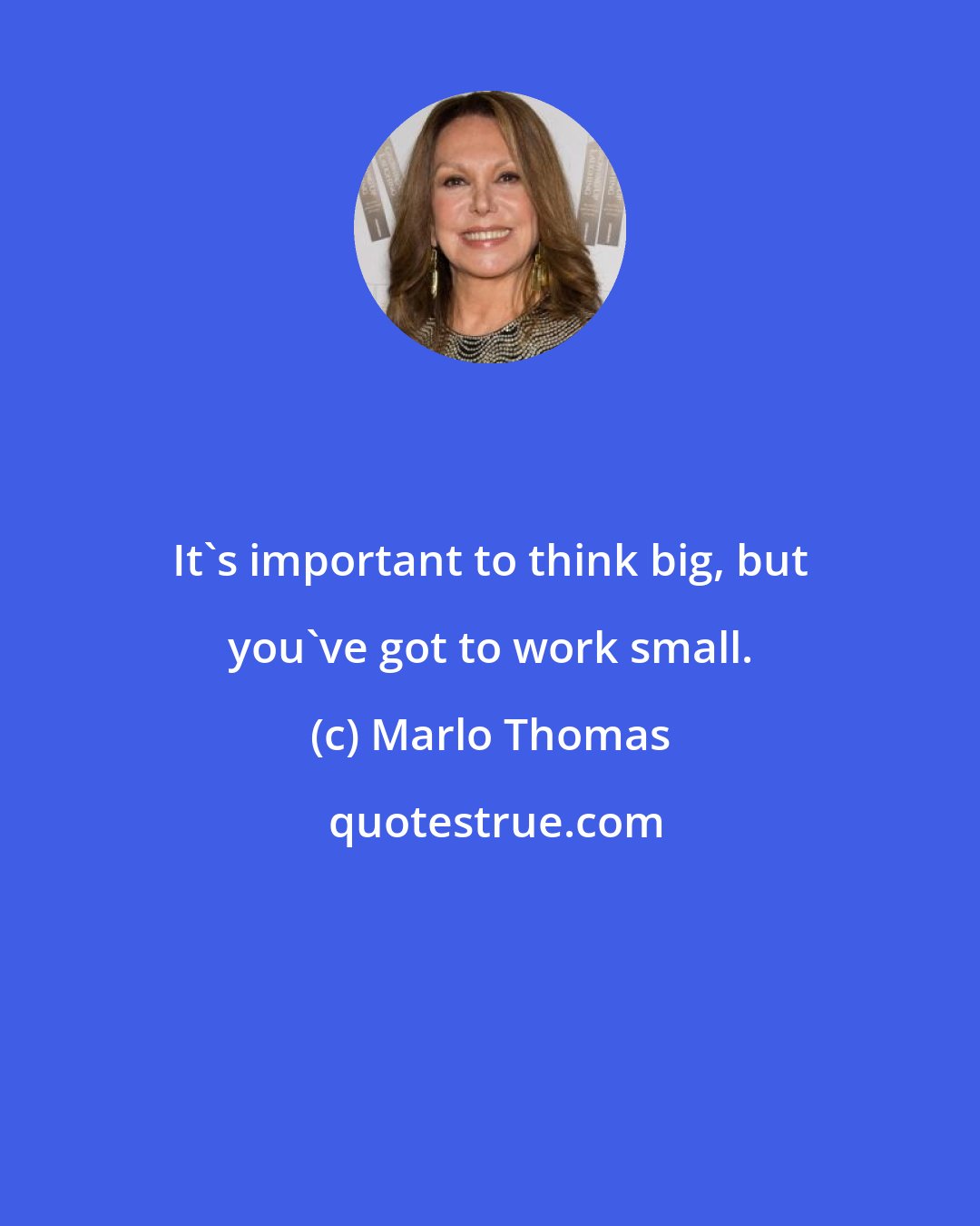 Marlo Thomas: It's important to think big, but you've got to work small.