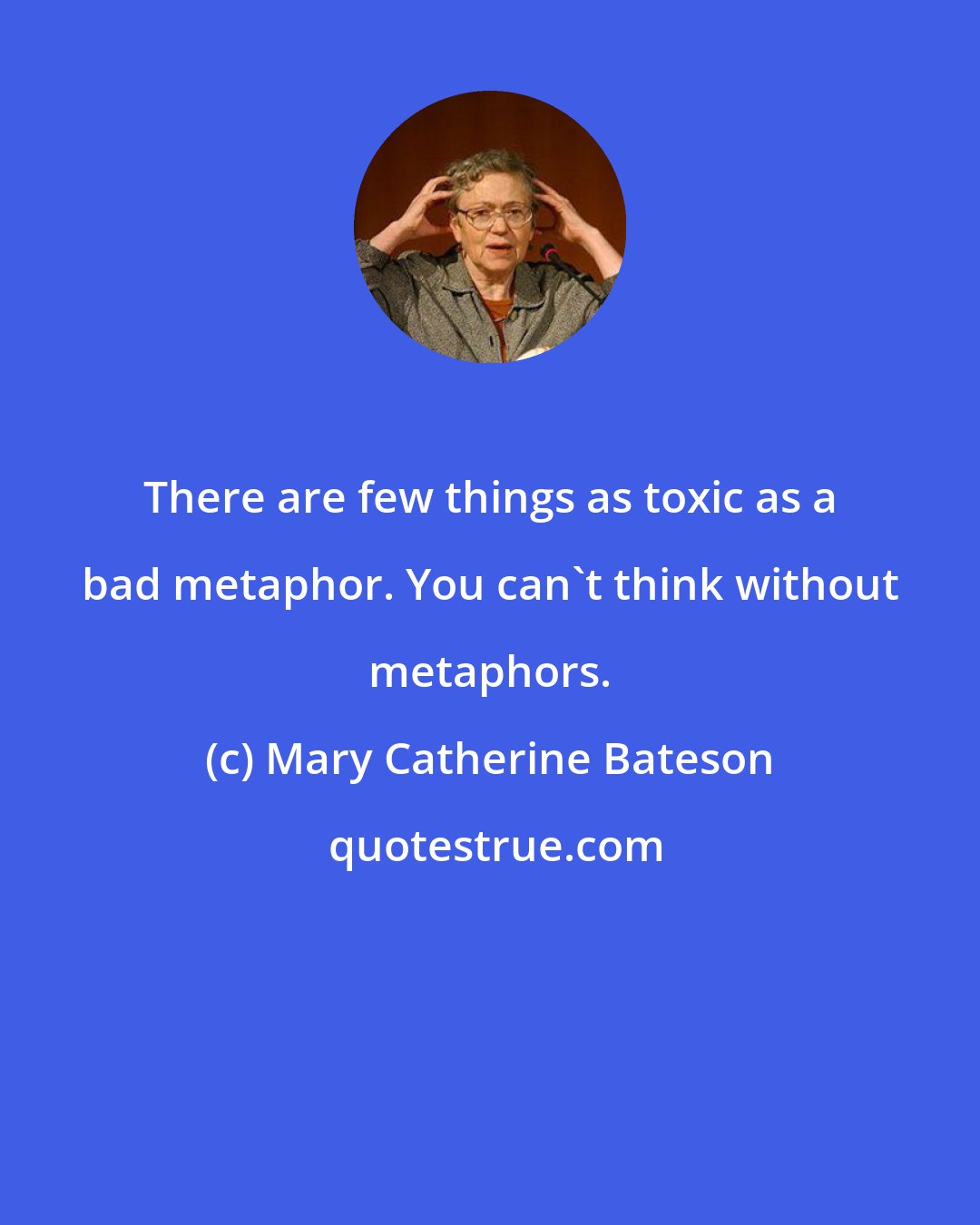 Mary Catherine Bateson: There are few things as toxic as a bad metaphor. You can't think without metaphors.