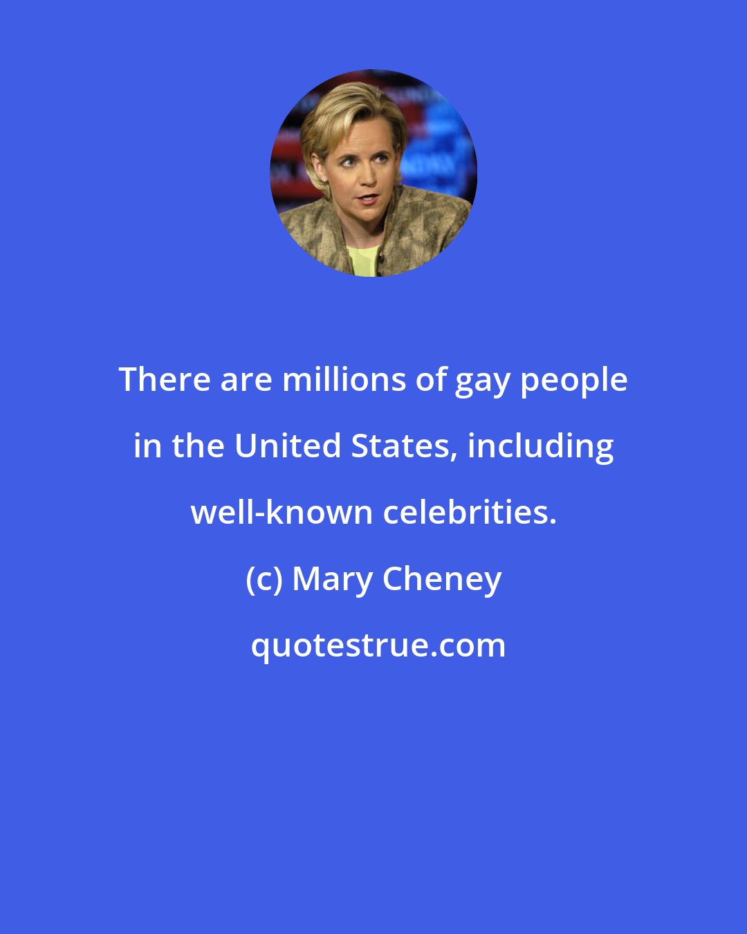 Mary Cheney: There are millions of gay people in the United States, including well-known celebrities.