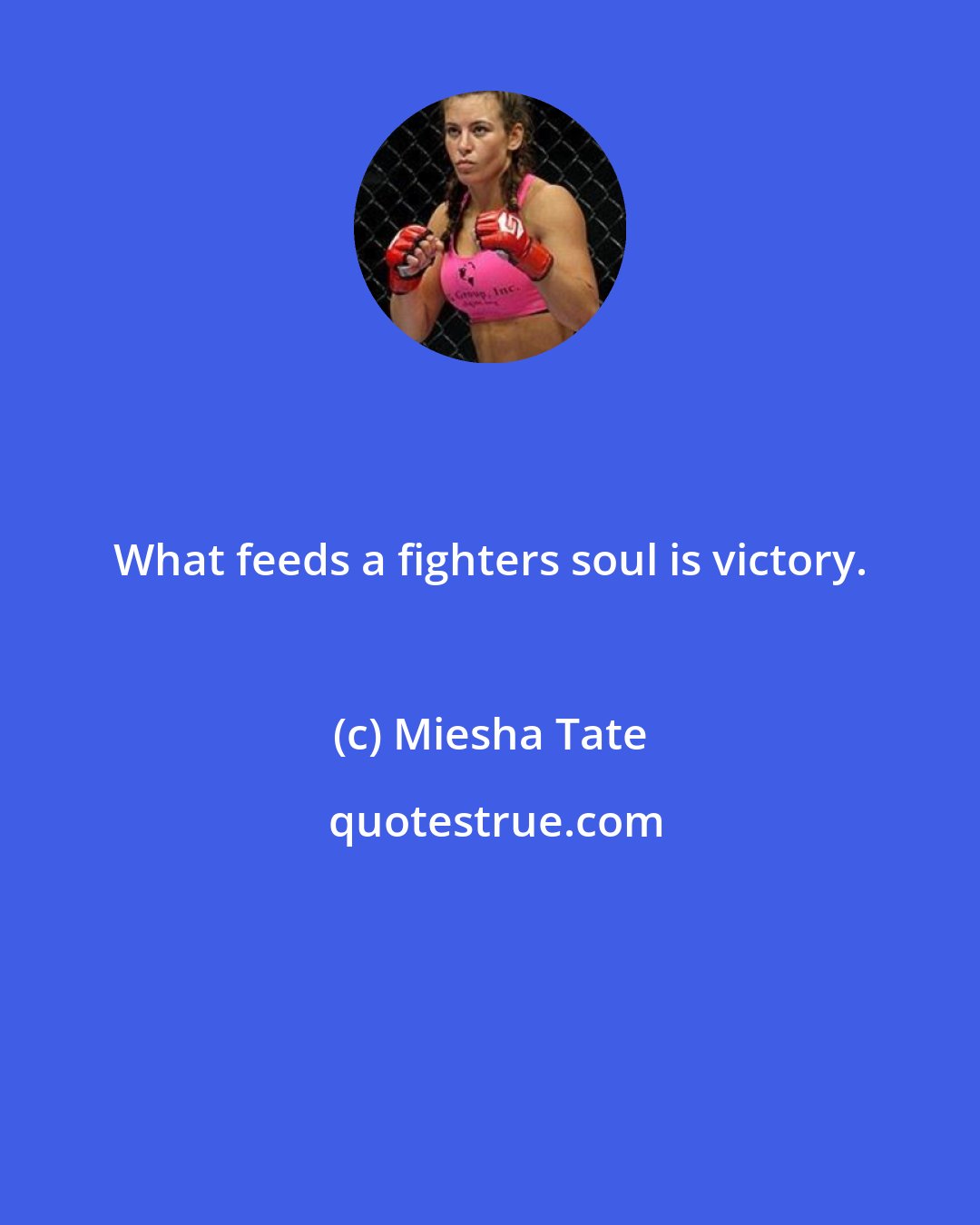Miesha Tate: What feeds a fighters soul is victory.